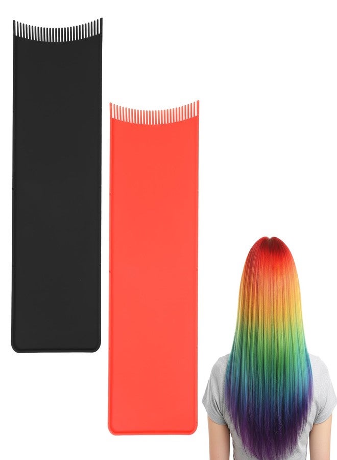 Elegaperma 2pcs Highlighting Board, Reusable Foil Board for highlights, Balayage Board with Teeth, Foiling Board for Hairstylist Salon Hair Dye Tools (Black & Red) - Image 1